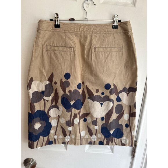 Boden Pencil Skirt Women's Size 8L Floral Print Cotton Knee Length - Picture 9 of 11